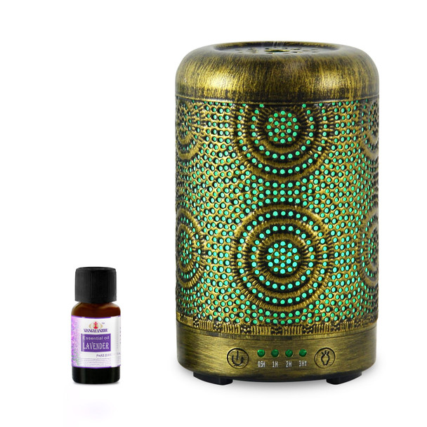 MBEAT activiva Metal Essential Oil and Aroma Diffuser-Vintage Gold -100ml