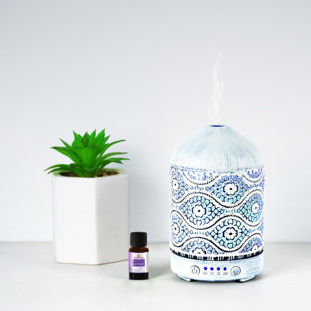 MBEAT activiva Metal Essential Oil and Aroma Diffuser-Vintage White -100ml