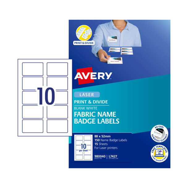 AVERY Name Badge L7427 10 Up Pack of 15 - D-AV980040 shop at AUSTiC 3D Shop