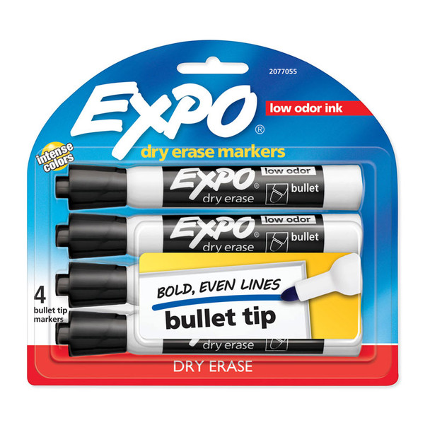 EXPO White Board Marker Blt Black Pack of 4 in Box of 6 - D-EXP2077055 shop at AUSTiC 3D Shop