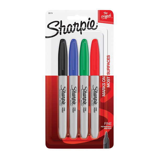 SHARPIE Permanent Marker Fine Point Tip Assorted Pack of 4 Box of 6 - D-SH30174PP shop at AUSTiC 3D Shop