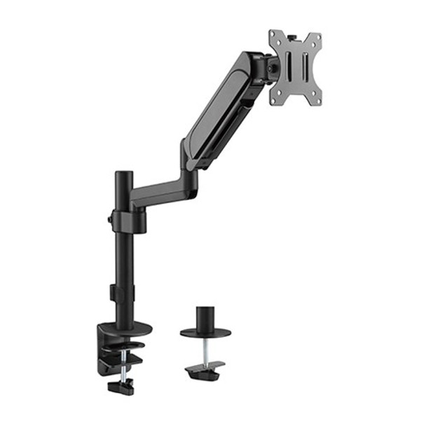 BRATECK Single Monitor Pole-Mounted Gas Spring Monitor Arm Fit Most 17' - 32' Montor Up to 9Kg Per screen VESA 75x75/100x100