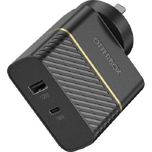 OTTERBOX Fast Charge Dual Port Wall Charger USB-C and USB-A 30W Type I - Black Shimmer - L-MPAOBFCDPWCBLK shop at AUSTiC 3D Shop
