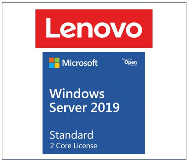 LENOVO Windows Server 2019 Standard Additional License 2 core No Media/Key Reseller POS Only