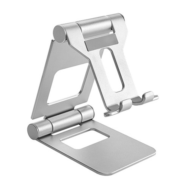 BRATECK Aluminium Foldable Stand Holder for Phones and Tablets- Silver