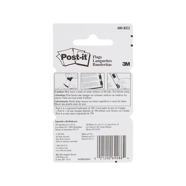 POST-IT Flag 680-RD2 Red Pack of 2 Box of 6 - D-PI70071206067 shop at AUSTiC 3D Shop