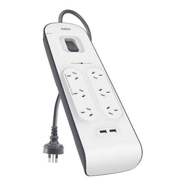 BELKIN 2.4 Amp USB Charging 6-outlet Surge Protection Strip White/Grey - L-MPAB6OSPSMPC shop at AUSTiC 3D Shop