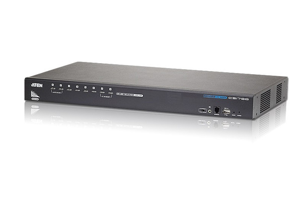 ATEN Desktop KVM Switch 8 Port Single Display HDMI w/ Audio, 2x Custom KVM Cables Included, Cascadable Up to 512 Computers via 3 Levels, Multi Display