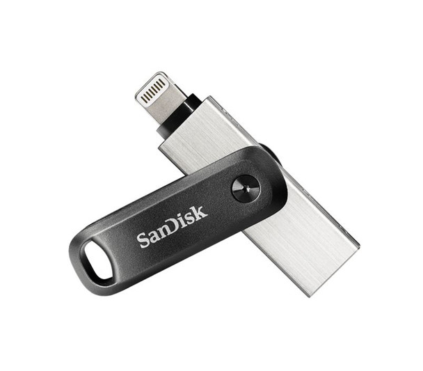 SANDISK 128G iXpand Flash Drive Go SDIx60N USB-A Lightning USB 3.0 Silver password-protect for iPhone & iPad 1 yrs warranty