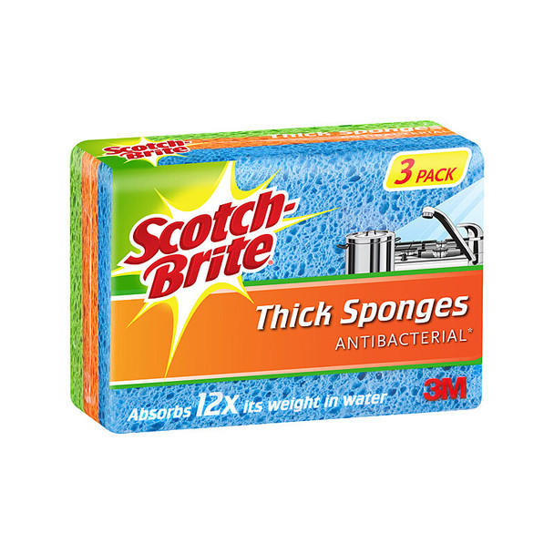 SCOTCH-BRITE Antibacterial Thick Sponges 3 Pack - D-SBAN019460011 shop at AUSTiC 3D Shop