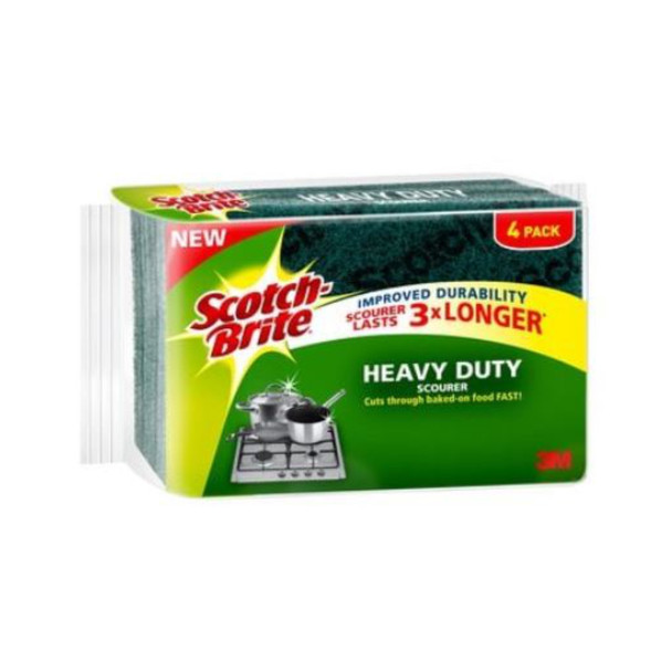 SCOTCH-BRITE Heavy Duty Scourer, 4 per Pack, 10 Packs per Case - D-SBXN002034405 shop at AUSTiC 3D Shop