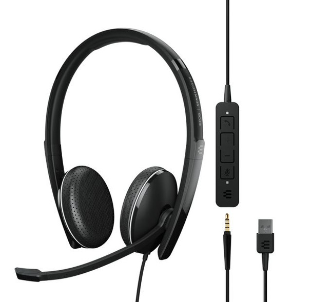 SENNHEISER | Sennheiser ADAPT 165 USB II On-ear, double-sided USB-A headset,3.5 mm jack and detachable USB cable with in-line call control, optimised for UC - L-SPS-ADAPT165-USB-II shop at AUSTiC 3D Shop