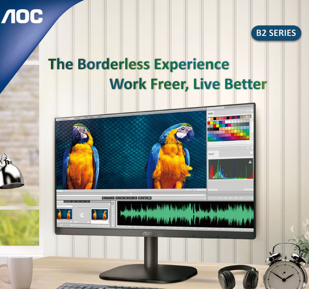 AOC 23.8' , Adaptive Sync 75hz, Low Blue, Flicker Free, Ultra Slim Monitor. VGA, HDMI 1.4. VESA 100 x 100mm. Office, Business, Home Monitor - L-MNAO-24B2XHM shop at AUSTiC 3D Shop