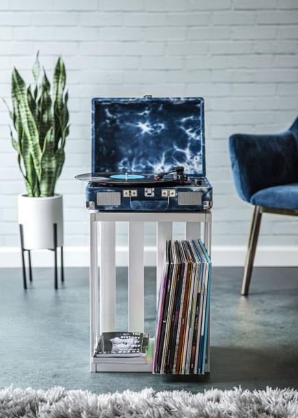 CROSLEY Crosley Cruiser Indigo - Bluetooth Turntable & Black GPO Bluetooth Speaker - IW-CR8005FBS-IN4 shop at AUSTiC 3D Shop