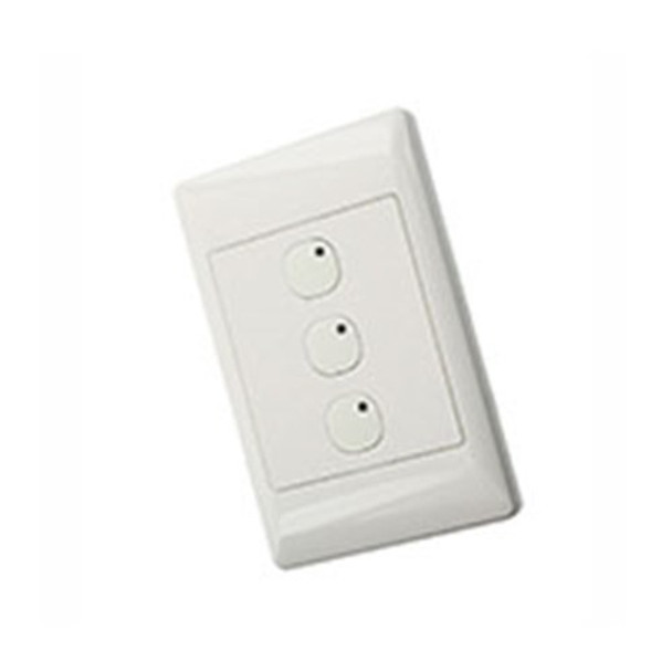 LEVITON SECURITY & AUTOMATION OMNI-BUS 3-BUTTON WALL SWITCH- WHITE