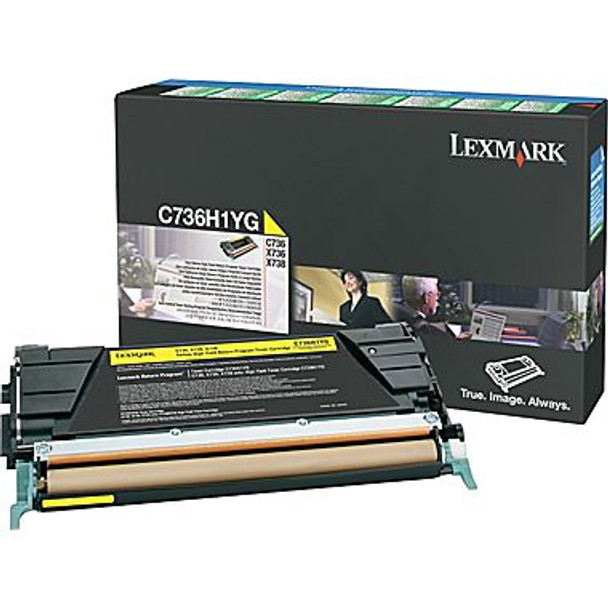 LEXMARK C736H1YG YELLOW TONER PREBATE YIELD 10000 PAGES FOR C736