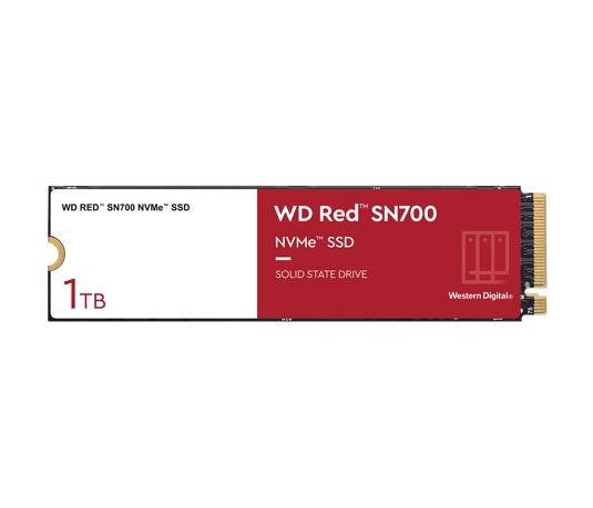 WESTERN DIGITAL Digital WD Red SN700 1TB NVMe NAS SSD 3430MB/s 3000MB/s R/W 2000TBW 515K/560K IOPS M.2 Gen3x4 1.75M hrs MTBF 5yrs wty