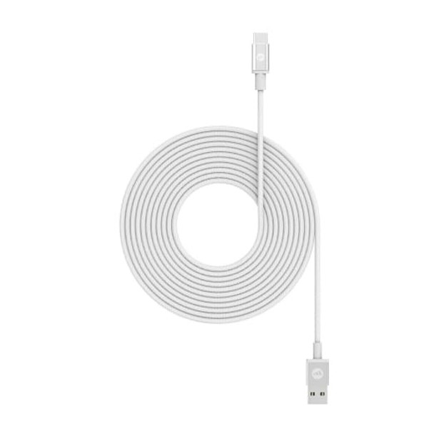 MOPHIE USB-A To USB-C Cable - 3M - For USB-C Devices, USB-A Devices - White (409903207), Durable Connectors, Durable Braided Cable