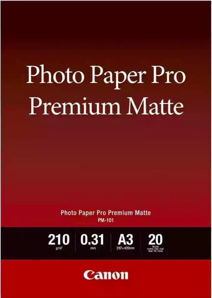 CANON PM101A3 20 SHEETS 210 GSM PHOTO PAPER PRO PREM MATTE SMOOTH TEXTURE