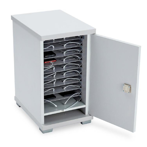 LapCabby Lyte 20 Mobile Phone Single Door | 20-Device Wall or Desk Mounted USB Charging Cabinet up to 7"; -Horizontal