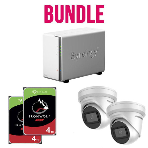 Synology + Hikvsion Surveillance Kit - DS220J + 2 x ST4000vn008 + 2 x Hikvision DS-2CD2365G1 XMAS PROMO SOH Only