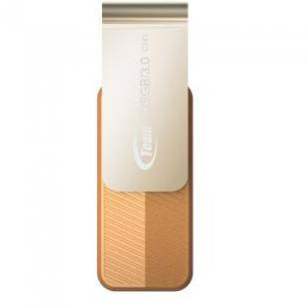 Team Group USB Drive 128GB, C143, USB3.0, Brown &amp; Silver, Rotating, Capless, READ 25MB/s, 15g, Lifetime Warranty