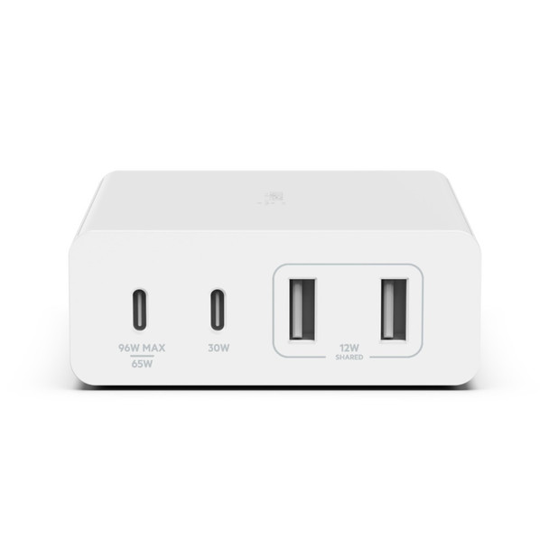 BELKIN BOOST↑CHARGE™ Pro 4-Port GaN Charger 108W - White (WCH010auWH), 4-port GaN charger includes 2x USB-C and 2x USB-A ports