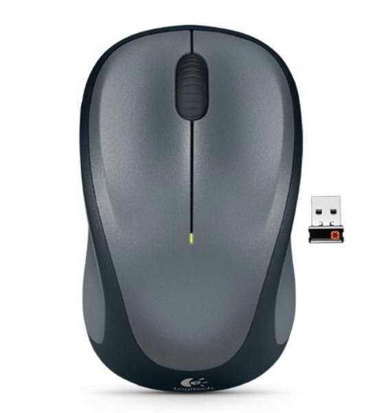 Logitech Wireless Mouse M235, 3 Button, USB Receiver, Scroll Wheel, Colour: Colt Glossy  Black, 1 AA battery (pre-installed)