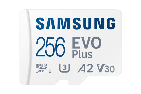 Samsung 256GB EVO Plus Micro SD /w Adapter, UHS-1 SDR104, Class 10, Grade 3 (U3), Read up to 130MB/s, 10 Years Limited Warranty