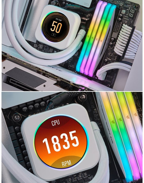 CORSAIR iCUE ELITE CPU Cooler LCD White Display Upgrade Kit transforms your CORSAIR ELITE CAPELLIX CPU cooler into a personalized dashboard - L-CFCW-ICUE-LCD-KIT-W shop at AUSTiC 3D Shop