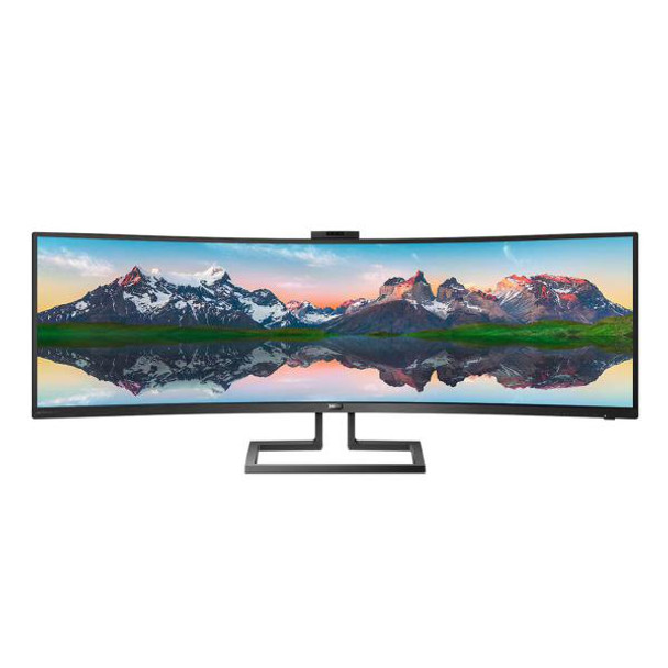 PHILIPS 499P9H1 49'' SUPERWIDE 5120 X 1440 VA LED CURVED MONITOR, 5MS, 60HZ, HDMI, DP, USB-C, SPEAKERS, WEBCAM, HEIGHT, SWIVEL, TILT, 4 YR WTY