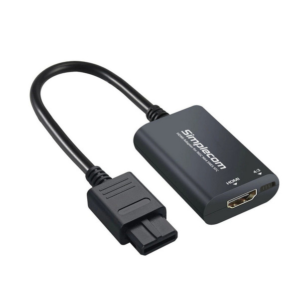 SIMPLECOM CM461 HDMI Adapter Composite AV to HDMI Converter for Nintendo NGC N64 SNES SFC