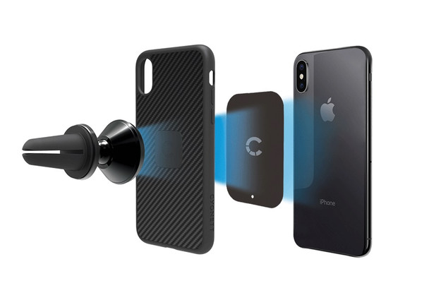CYGNETT MagMount Plus Magnetic Car Vent Mount - Black (CY2377ACVEN), 360° Rotation, Strong Magnetic Hold, MagSafe Vent Mount, Secure Vent Grip