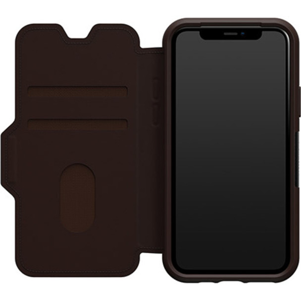 OTTERBOX Apple iPhone 11 Pro Strada Series Case - Espresso Brown 77-62542, Military standard MIL-STD-810G 516.6, Leather folio covers screen - L-MPAAI11POBSSCBRW shop at AUSTiC 3D Shop