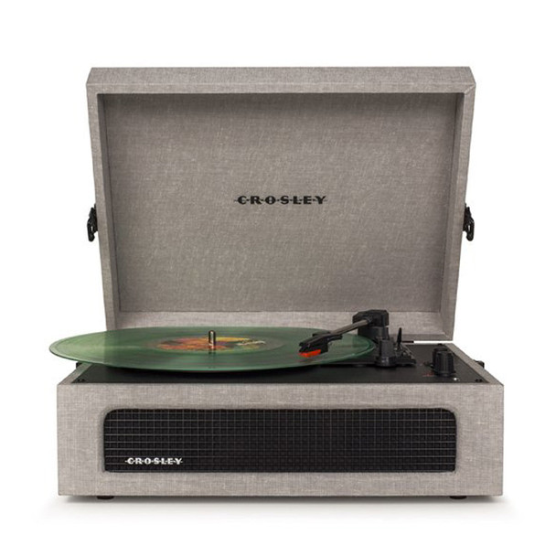 Crosley Voyager Bluetooth Portable Turntable - Grey + Bundled Crosley Portable Bluetooth Speaker - Black