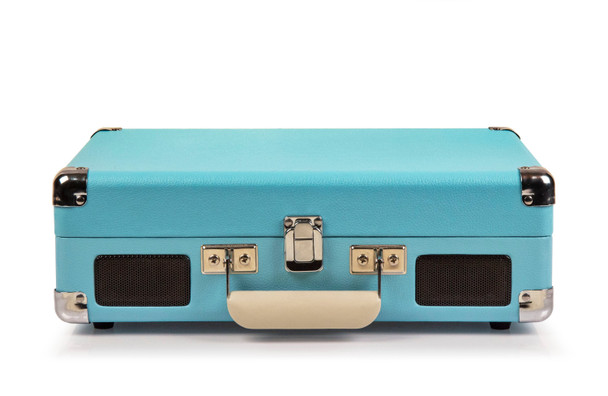 Crosley Cruiser Bluetooth Portable Turntable - Turquoise + Bundled HolySmoke Bluetooth Retro Speaker - Black