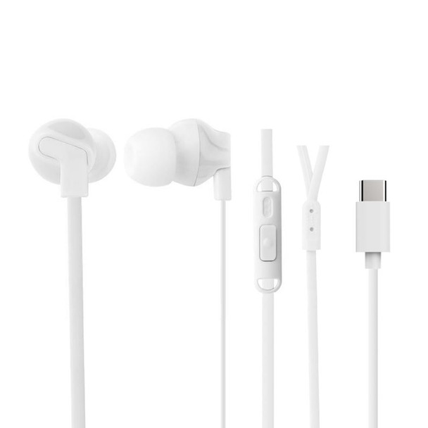 CYGNETT Essentials USB-C Earphones - White (CY2868HEUSB), Cable length (1.1M), Built-in Microphone for Phone Calls, Control at Your Fingertips