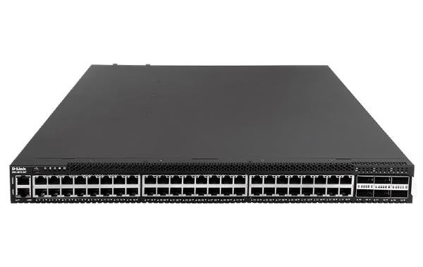 D-Link 54-Port 10 Gigabit Layer 3 Managed Stackable Switch with 48 10GBASE-T Ports and 6 40/100Gb QSFP+/QSFP28 Ports