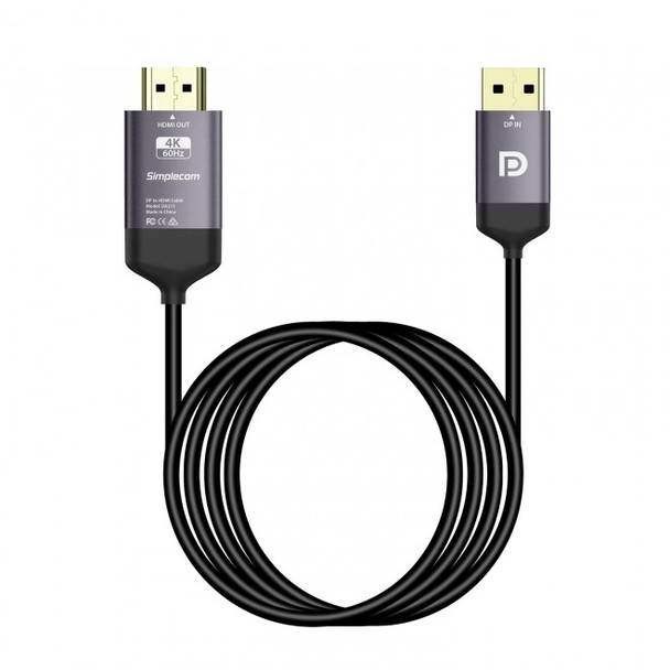 SIMPLECOM DA211 Active DisplayPort to HDMI 2.0 Cable 2M 4K@60Hz