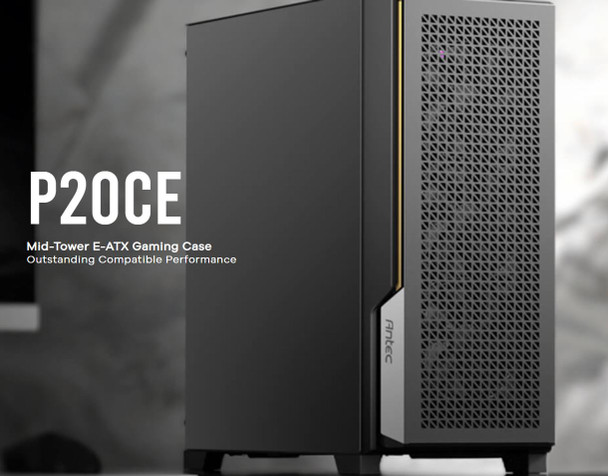 ANTEC P20CE E-ATX supports Dual CPU MB up to 300m, Mesh Front, Air Filter, 3x PWM Fans, 4x HDD, 4 in 1 Splitter Fan Cable, Office and Corporate Case