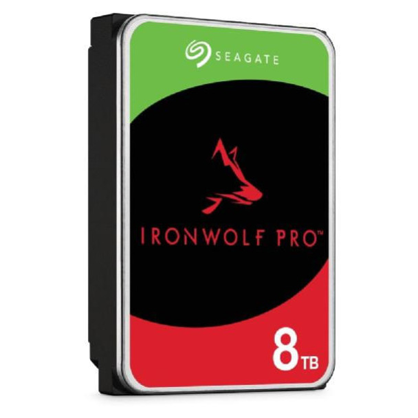 SEAGATE Seagate IronWolf Pro, NAS, Internal 3.5" HDD, 8TB, SATA 6Gb/s, 7200RPM, 256MB Cache, Limited 5 Year