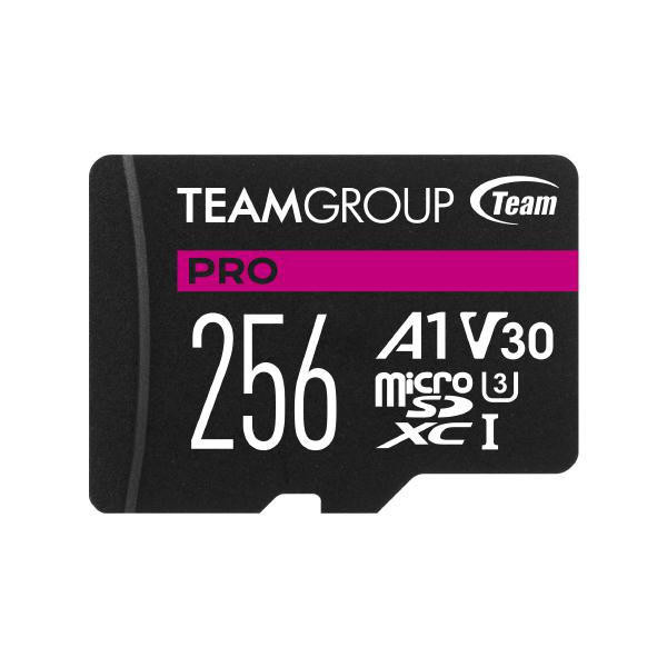 TEAM Team Group PRO V30  MicroSDXC Memory Card 256GB, R/W (Max) 100MB/s 90MB/s, 1500/500 IOPs, V30, UHS-I U3 With SD Adapter 
