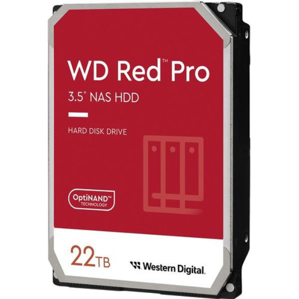 WESTERN DIGITAL Western Digital Red Pro WD221KFGX 22 TB Hard Drive - 3.5" Internal - SATA (SATA/600) - Conventional Magnetic Recording (CMR) Method - Storage System 