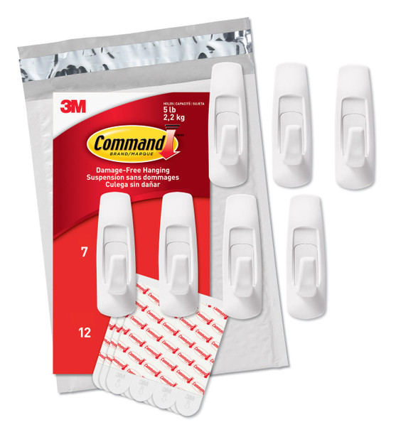 COMMAND Command Large Utility Value Pack, 7 Hooks and 12 Strips, GP003-7NA 