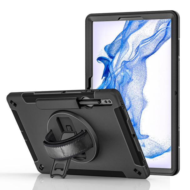 PISEN Rugged Black Case for Samsung Galaxy Tab S8+  Tab S7+  Tab S7 FE (SM-X706X700 T736T733) Shock Resistant,2M Drop Tested, Shoulder Strap