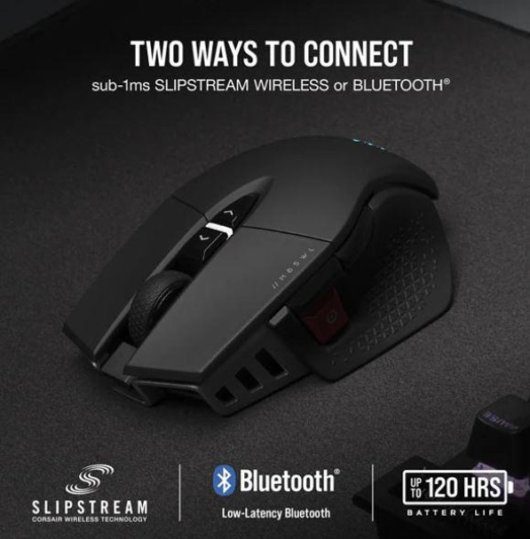 CORSAIR M65 RGB Ultra Wireless Tunable FPS Gaming Mouse Black, CORSAIR MARKSMAN 26,000 DPI Optical Sensor, iCUE Software.