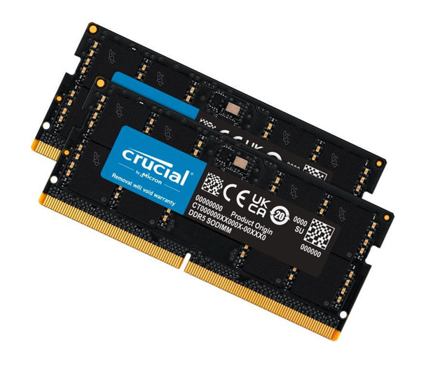 MICRON (CRUCIAL) 32GB (2x16GB) DDR5 SODIMM 5600MHz CL46 Notebook Laptop Memory