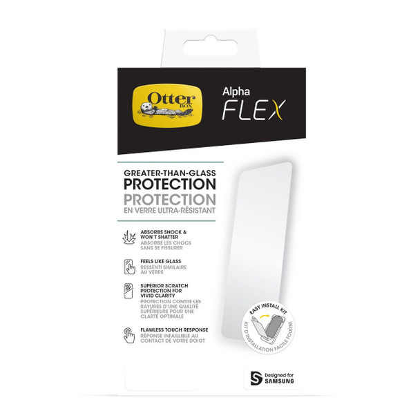 OTTERBOX Alpha Flex Antimicrobial Samsung Galaxy S23 5G (6.1') Screen Protector Clear - (77-91273), Superior Scratch Protection, Fingerprint Resistant