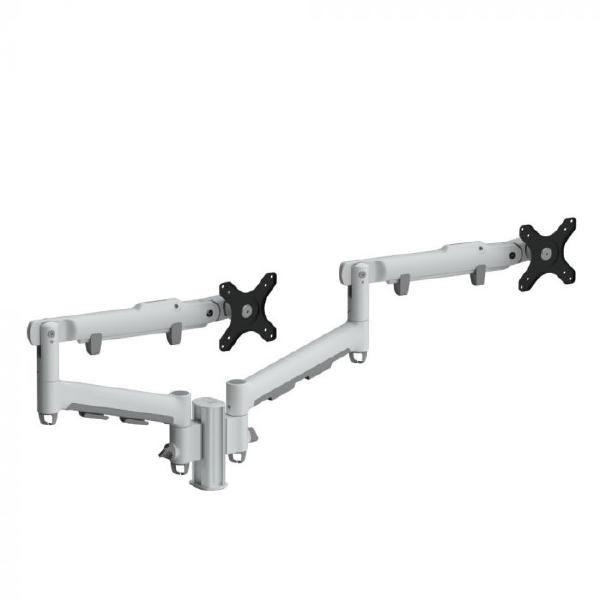 ATDEC Atdec AWM Dual monitor mount solution on a 135mm post - F Clamp - White