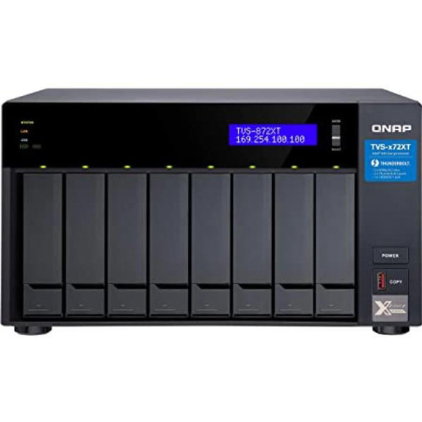 QNAP 8-Bay NAS, Intel core i5-8400T 6-core 1.7 GHz (max 3.3GHz), 16GB RAM (max 32GB RAM), 8x 2.53.5 SATA HDDSSD + 2x M.2 PCIe  SSD slot, 2xGbE LAN